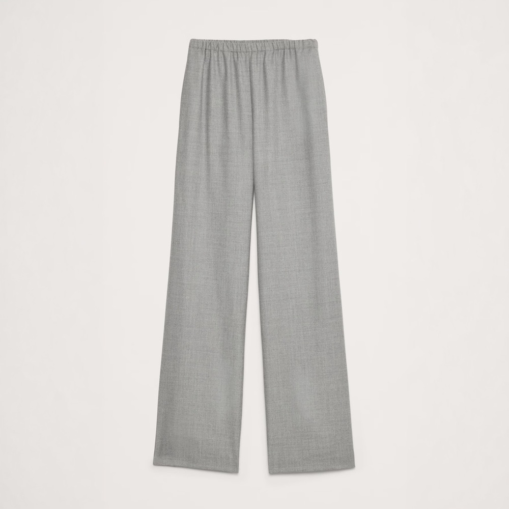 Banana Republic Pull-On Wide-Leg Lightweight Wool Flannel Pants Size M Petite
